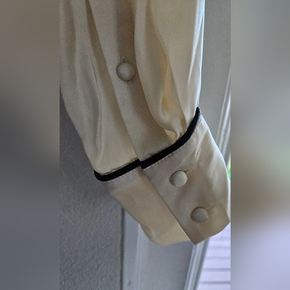 Wilfred tie-front satin blouse with contrast piping - Picture 3 of 6